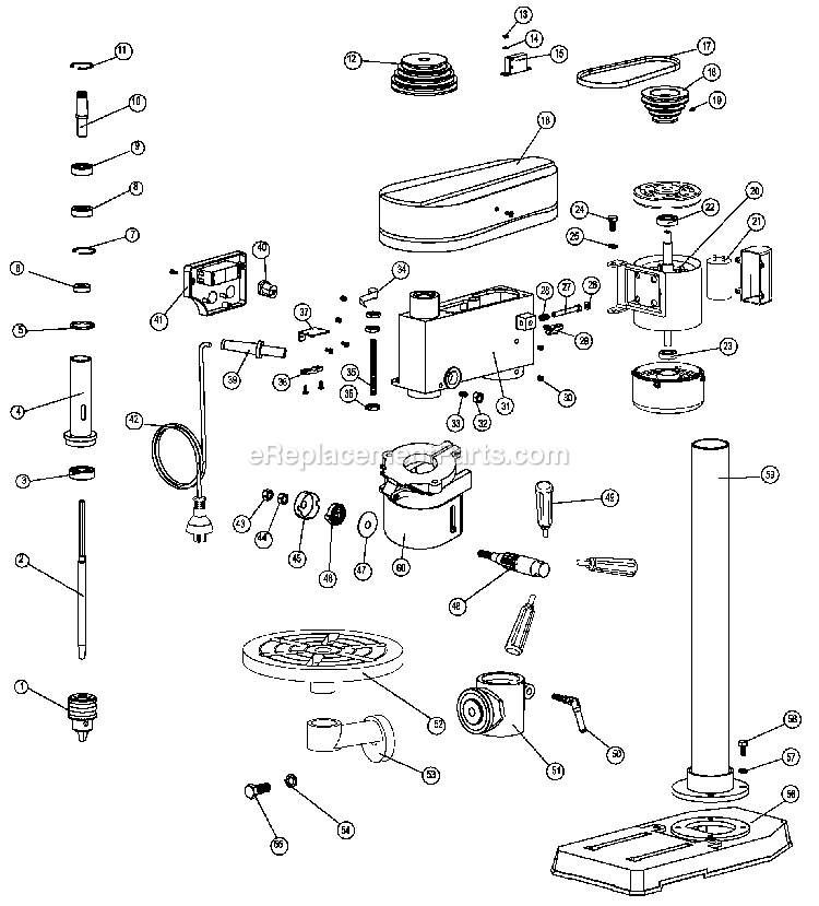 Black and Decker BT1200-AR (Type 1) Drill Press Power Tool Page A Diagram